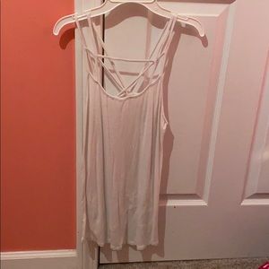 American Eagle White Strappy Tank Top